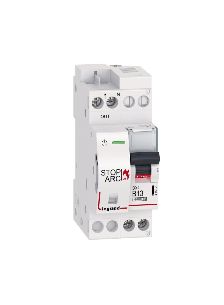 DETEKTOR ZWARĆ ŁUKOWYCH DX3 STOP ARC ZINTEGROWANY Z WYŁĄCZNIKIEM NADPRĄDOWYM 1P+N 6000A B13, Legrand