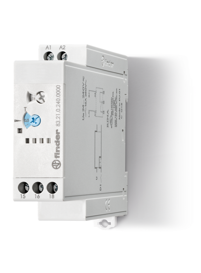 Przekaźnik czasowy modułowy serii 83: 1P 16A 24…240V AC/DC 83.21.0.240.0000 /5szt./ FINDER