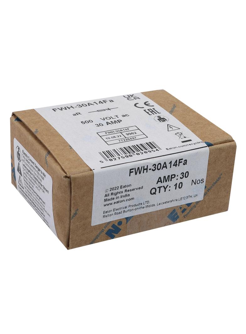 30A 500V AC UL 14x51mm FERRULE FUSE Wkładka szybka 30A AC 500V 14x51 mm aR UL FWH-30A14F EATON