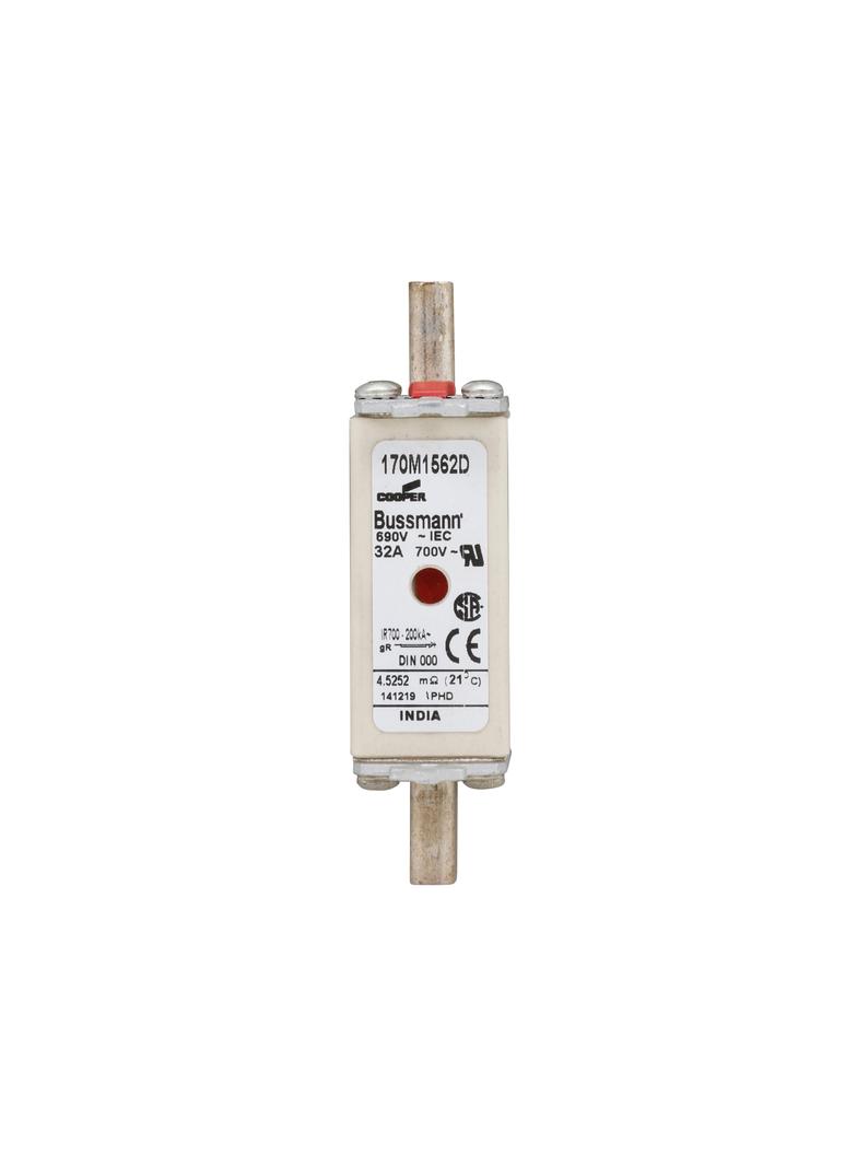 FUSE 32A 690V gR DIN 000 HSDNH Wkładka szybka 32A 690V gR DIN 000 podwójny wskaźnik 170M1562D EATON