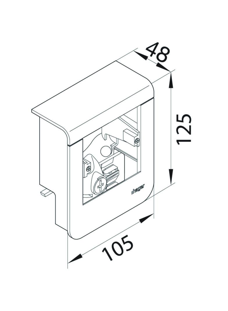 tehalit.SL Pusty nośnik urządzeń 20x55 fi60 wiśnia SL20055901D4 HAGER