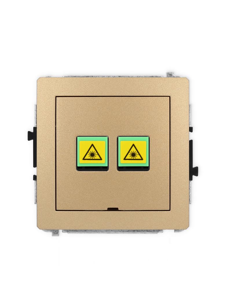 DECO Mechanizm gniazda światłowodowego/optycznego podwójnego, bez pola opisowego złoty metalik