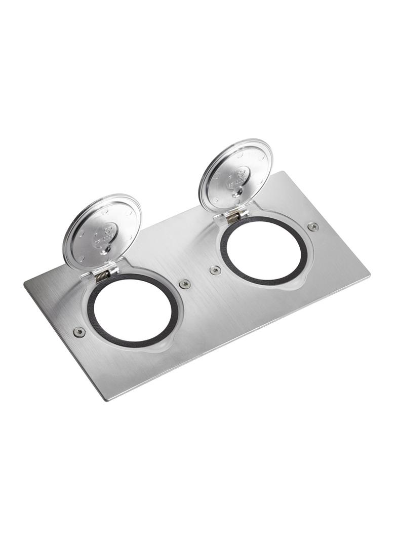 Pokrywa Gniazda Podwójna Prostokątna Inox 089702 LEGRAND