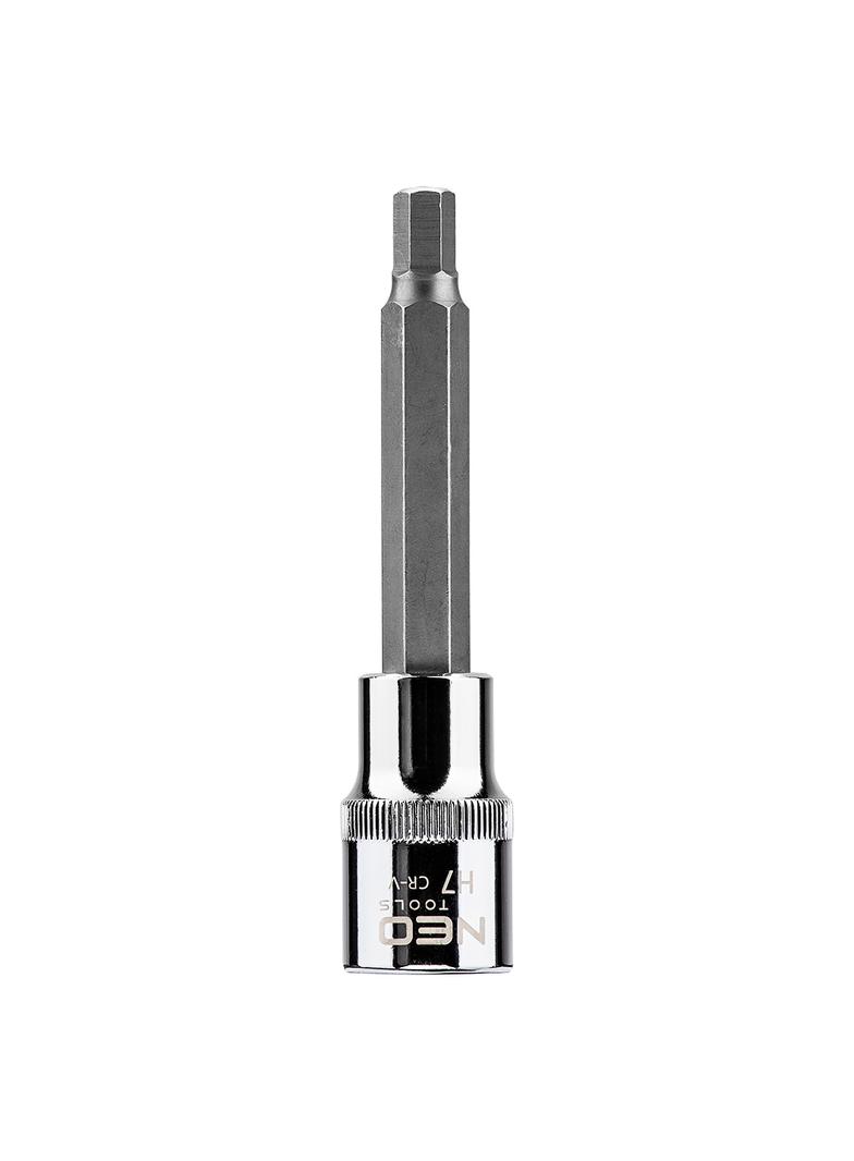 Końcówka sześciokątna na nasadce 1/2", H7 x 100 mm