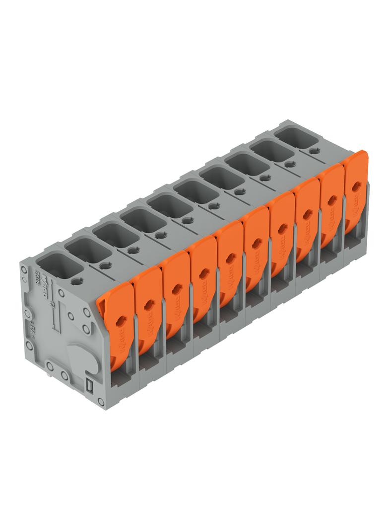 Złączka do płytek drukowanych dźwignia 6mm2 RM 7,5mm 10-bieg szara /25szt./ 2606-3110/020-000 WAGO