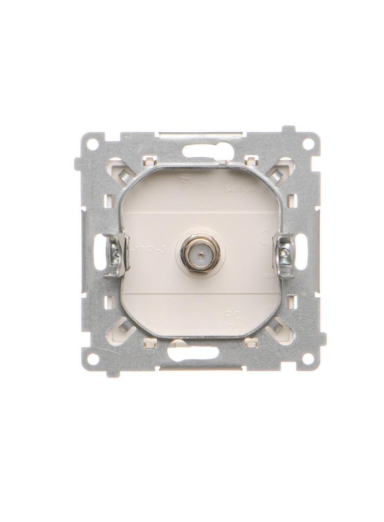 Simon 55 Gniazdo antenowe typu /F/ pojedyncze Do instalacji indywidualnych Szampański mat