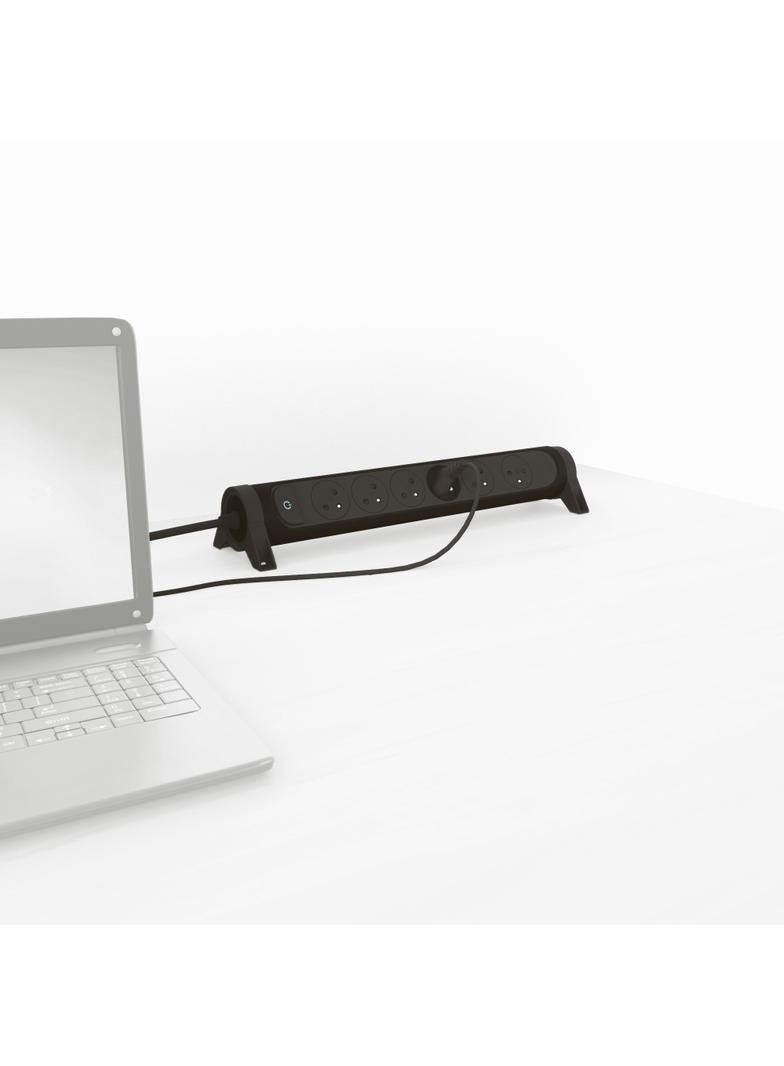 PRZEDŁUŻACZ PREMIUM, OBROTOWY, 6X2P+Z, Z PRZEWODEM 1.5 METRA 3X1.0 MM2 - CZARNY/GRAFITOWY, Legrand