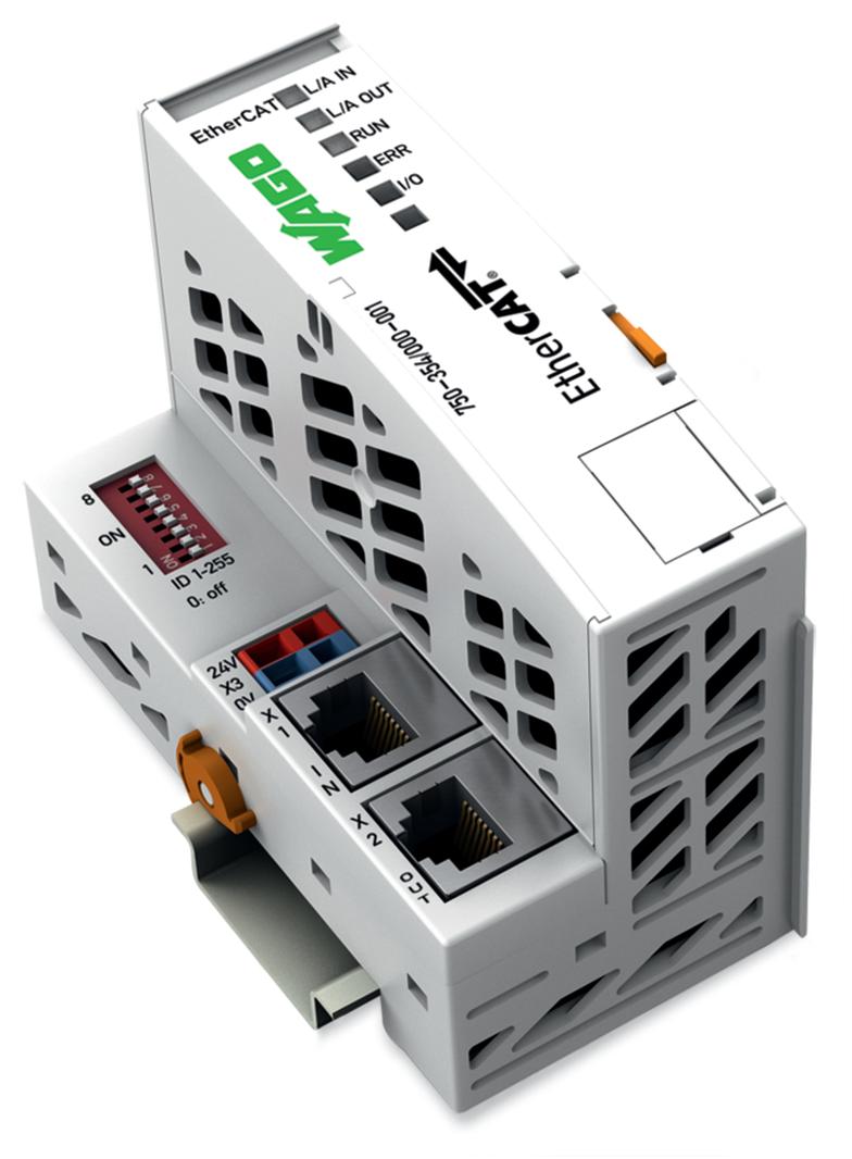 interfejs sieciowy EtherCAT z przełącznikiem adresów ID WAGO