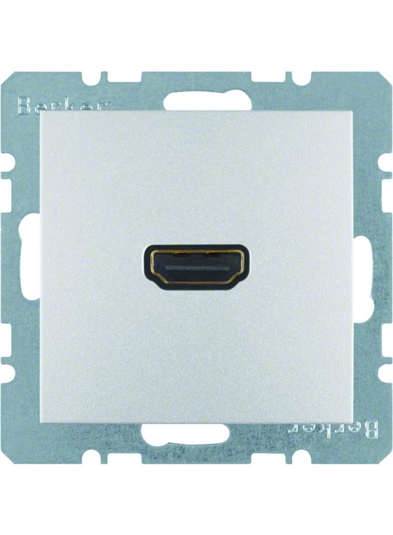 BERKER B.Kwadrat/B.7 Gniazdo HDMI z przyłączem 90st aluminium 3315431404 HAGER