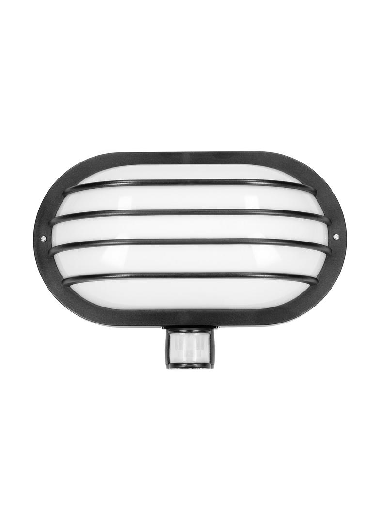 LASO, oprawa ogrodowa z czujnikiem ruchu 180st, 1x60W, E27, IP44, plastik, czarna LF-2/B ORNO
