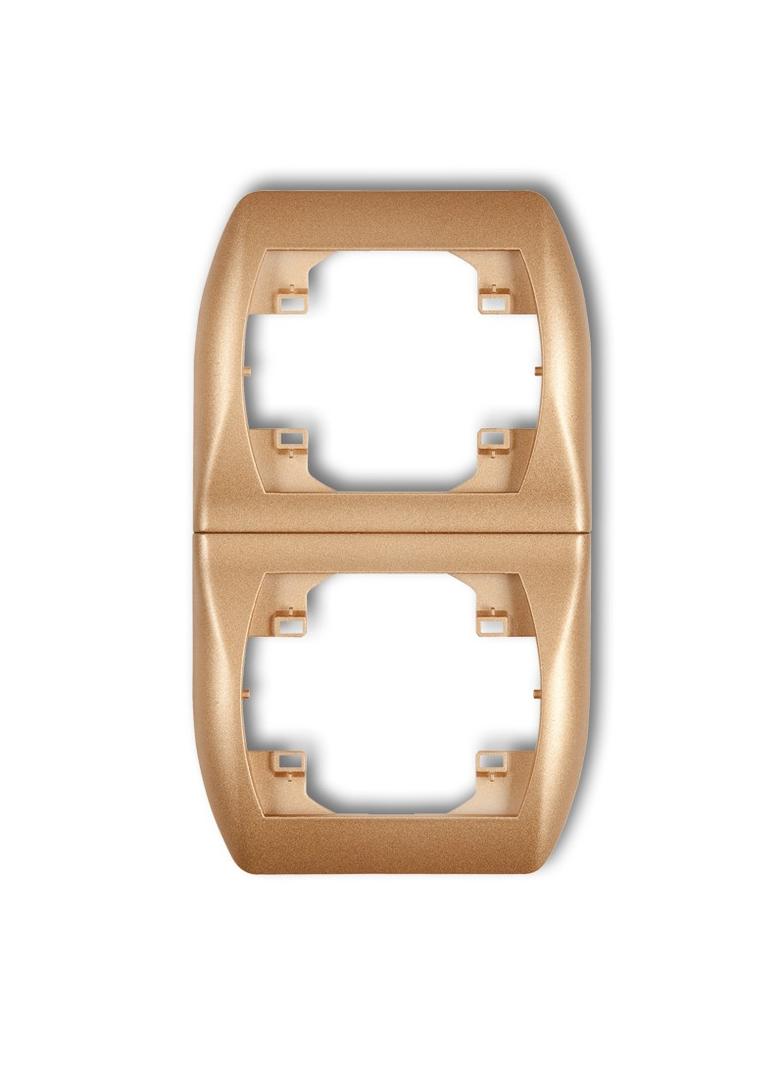 TREND Ramka pionowa podwójna złoty metalik