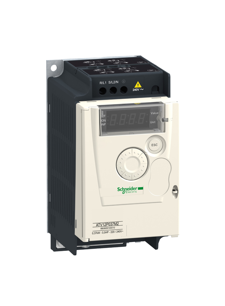 Przemiennik częstotliwości ATV12 3 fazowe 200/240VAC 50/60Hz 0.37kW 2.4A IP20 ATV12P037M3