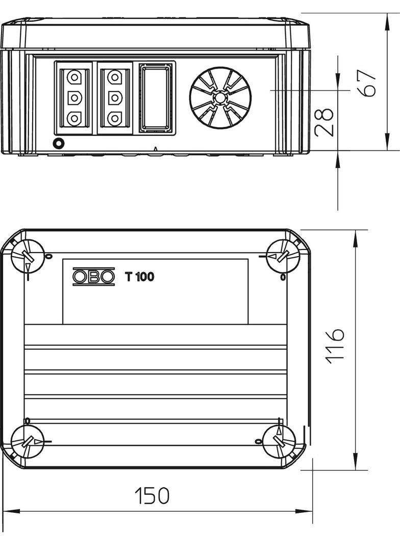T 100 WB 4S3, Puszka odgałęźna ZŁ. WIELAND T100 4SW