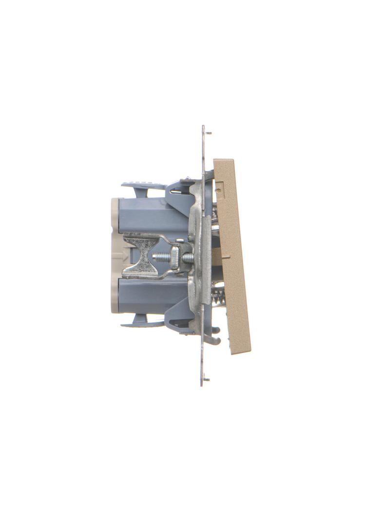 Simon 55 Przycisk zwierny podwójny zwierny bez piktogramu szybkozłączka Szampański mat