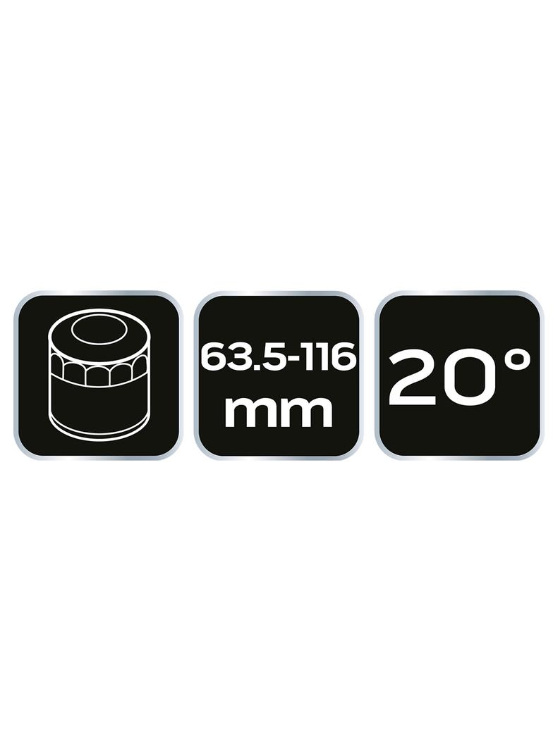 Klucz odgięty szczypcowy (20°) do filtrów oleju 63.5 - 116 mm