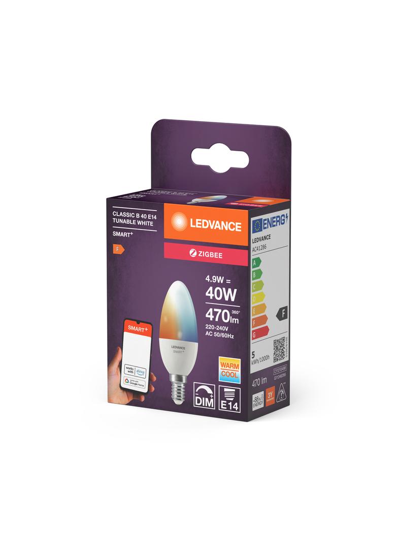 Lampa LED SMART+ ZB CL B Frosted TW 40 yes 4,9W/ E14