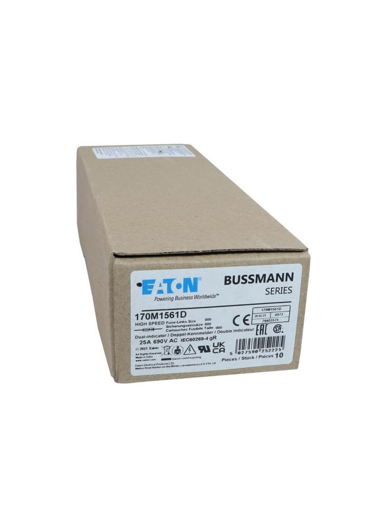 FUSE 25A 690V gR DIN 000 HSDNH Wkładka szybka 25A 690V gR DIN 000 podwójny wskaźnik 170M1561D EATON