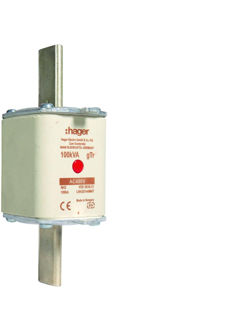 Wkładka bezp. nożowa NH2 wsk.podw. uchwyt nieiz. gTr 144A 400VAC LNH20144M4T HAGER