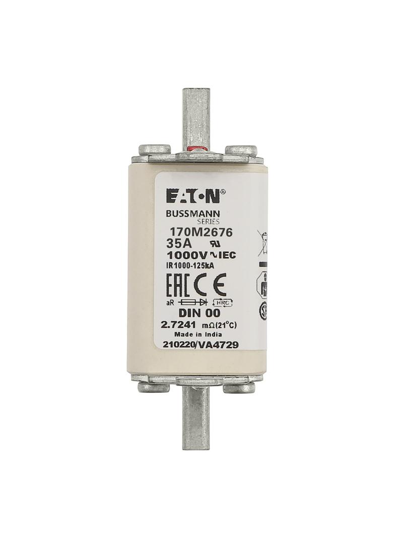 35A 1000V aR DIN 00 TYPE T FUSE Wkładka szybka 35A AC 1000V DIN 00 aR DIN IEC nieizolowane 170M2676