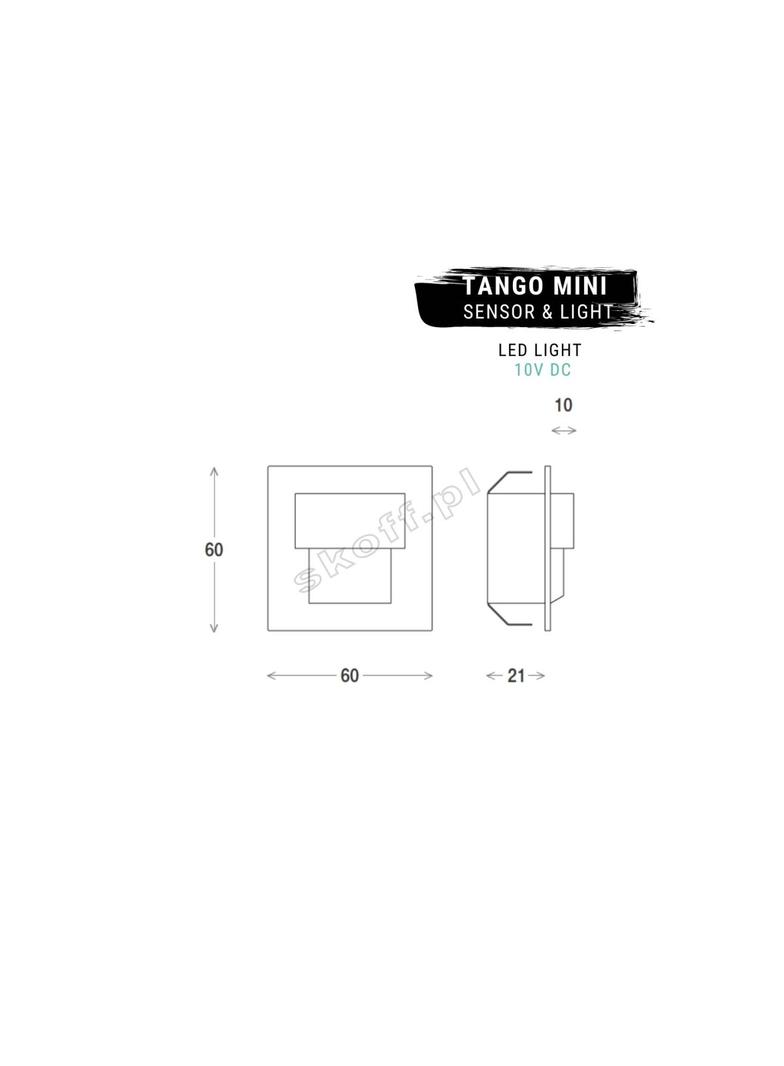 TANGO mini –  K (szlif) / W (biały)   [obud. INOX]