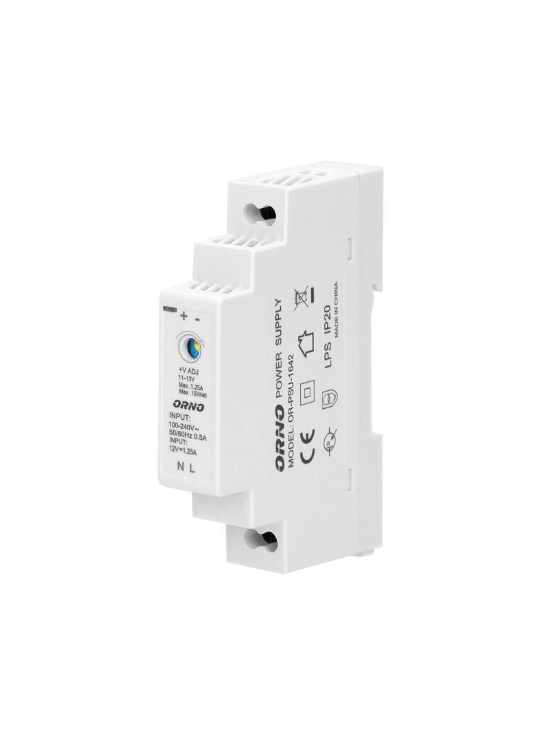 Zasilacz na szynę DIN 12VDC 1,25A 15W szerokość 1 moduł OR-PSU-1642 ORNO