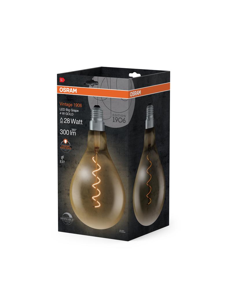 Lampa LED Vintage 1906 CL A160 Filament szkło przezroczyste GOLD 28 dim 5W 820 E27