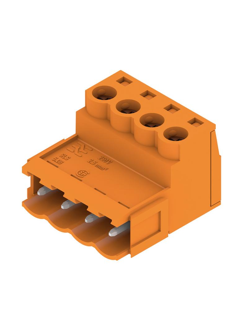 SLS 5.08/04/180B SN OR BX Wtyk PCB (złącze wiązki), 5.08 mm, Liczba biegunów: 4, Przyłącze z jarzmem /84szt./ 1627260000 WEIDMÜLLER