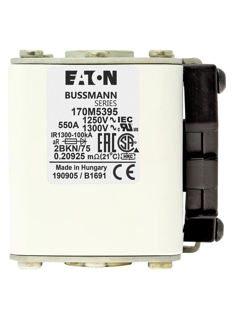 FUSE 550A 1250V 2BKN/75 AR CU Wkładka szybka 550A AC 1250V rozmiar 2 61x75x77 mm aR IEC UL 170M5395