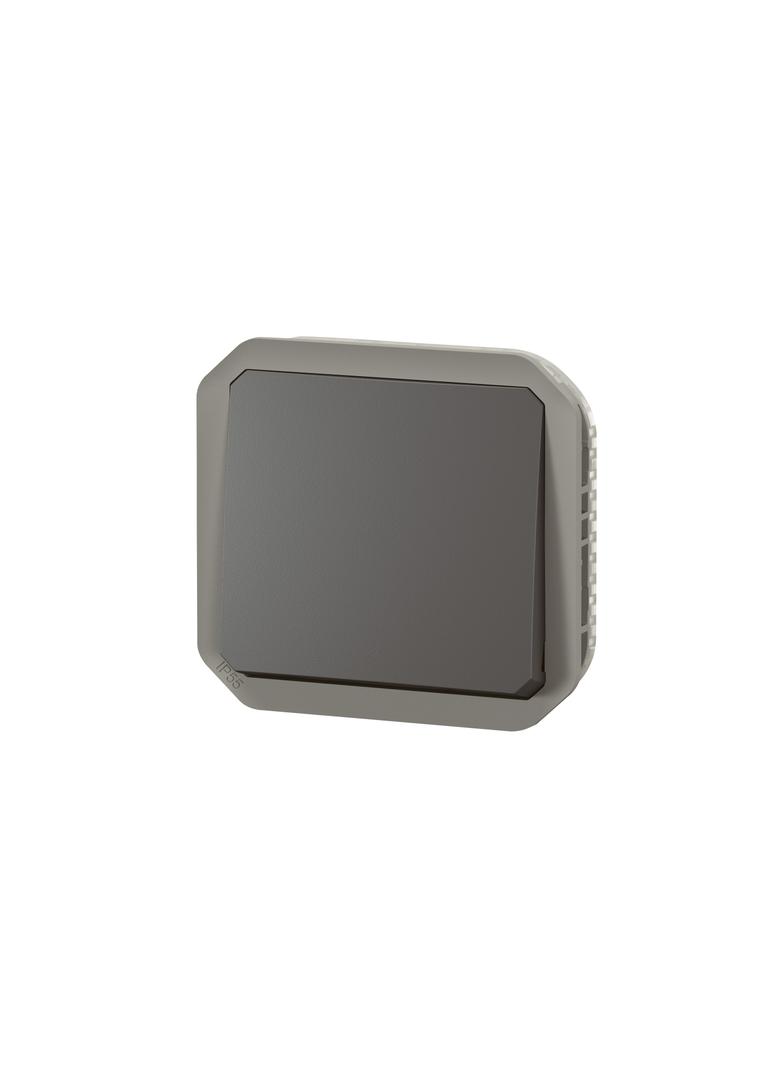 NOWE PLEXO - PRZYCISK PRZEŁĄCZNY NO/NC MECHANIZM 10 A - 250 V~ ANTRACYT