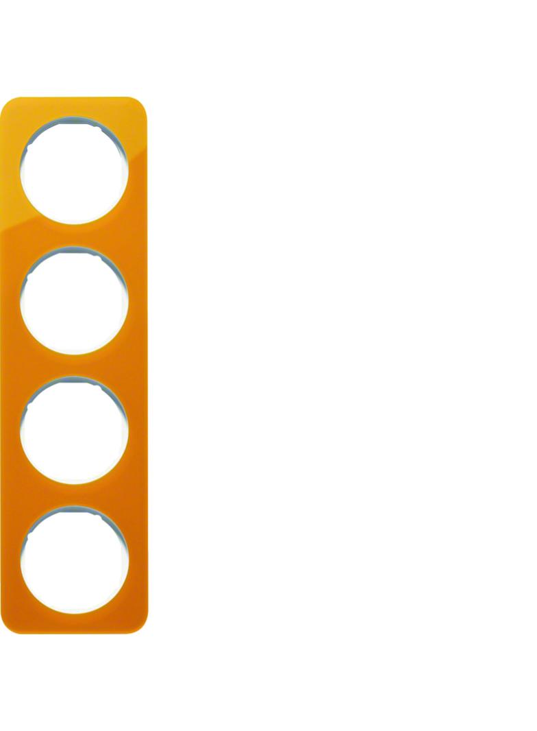 BERKER R.1 Ramka poczwórna akryl pomarańczowy przezroczysty/biała 10142339 HAGER