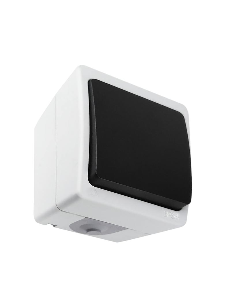 Łącznik jednobiegunowy AQUATIC MINI IP54, 10A, 230V AC, Biało-Czarny, 10 sztuk