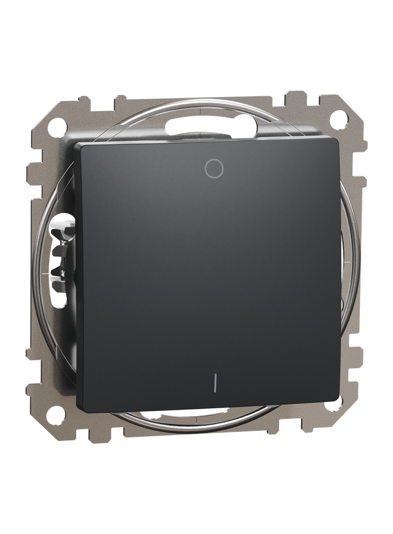 Sedna Design & Elements, łącznik 2-biegunowy, czarny antracyt