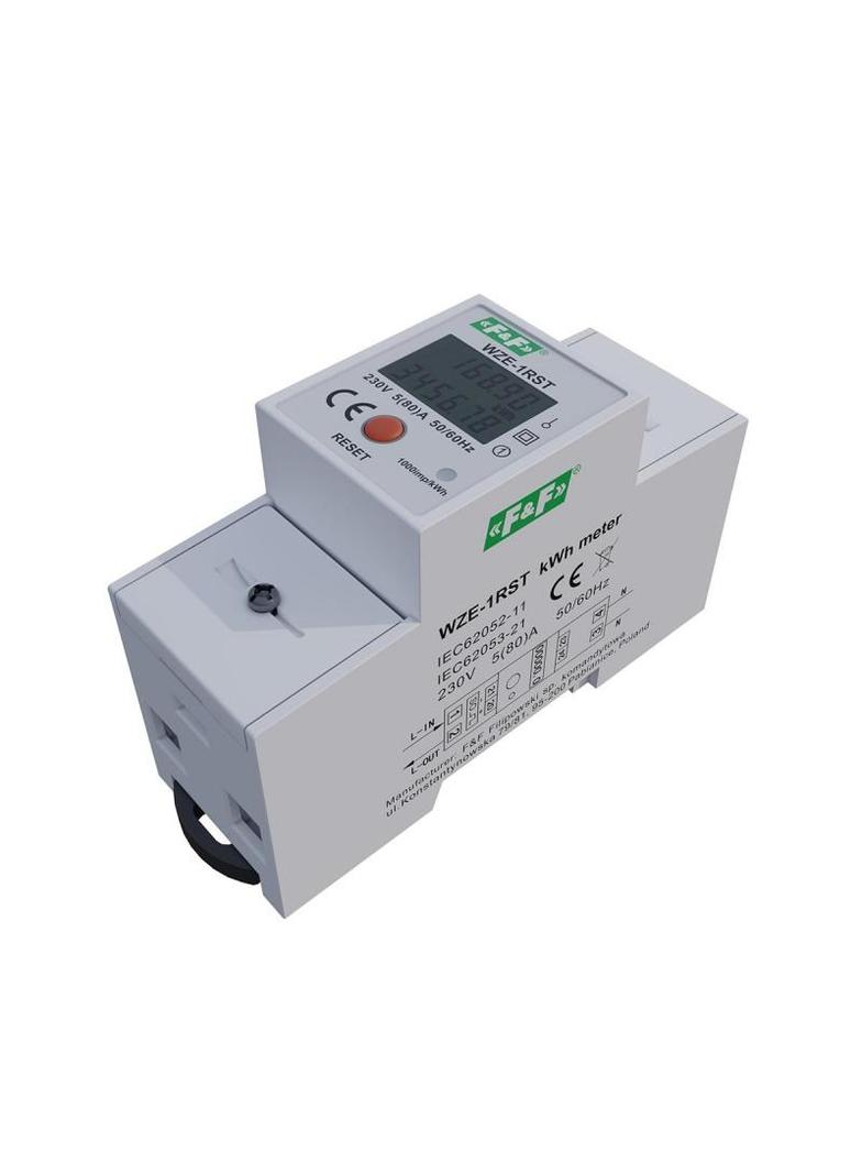 Jednofazowy licznik zużycia energii 45A z funkcją RESET WZE-1RST F&F