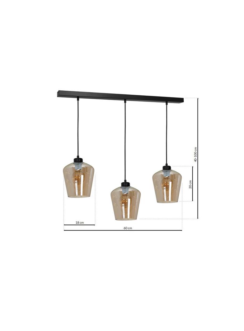 Milagro lampa wisząca Santiago Amber 3xE27 czarna MLP6610