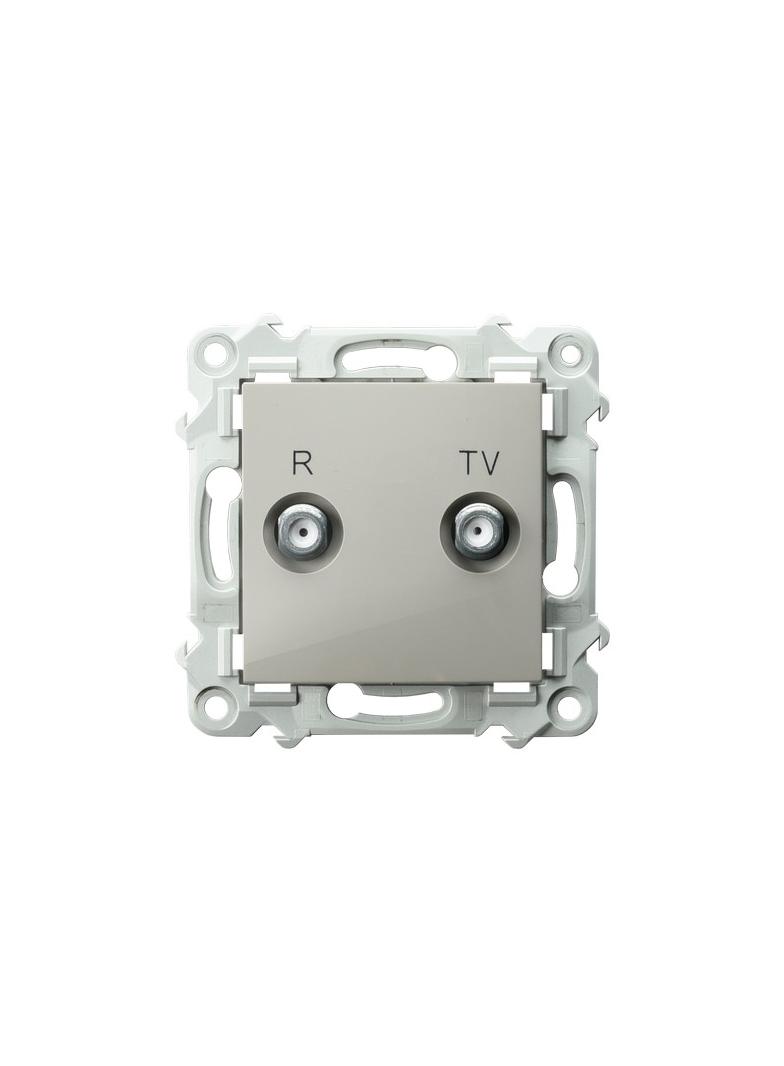 SZAFIR Gniazdo antenowe RTV przelotowe 10-dB kolor kaszmirowy beż GPA-10ZP/m/83 OSPEL
