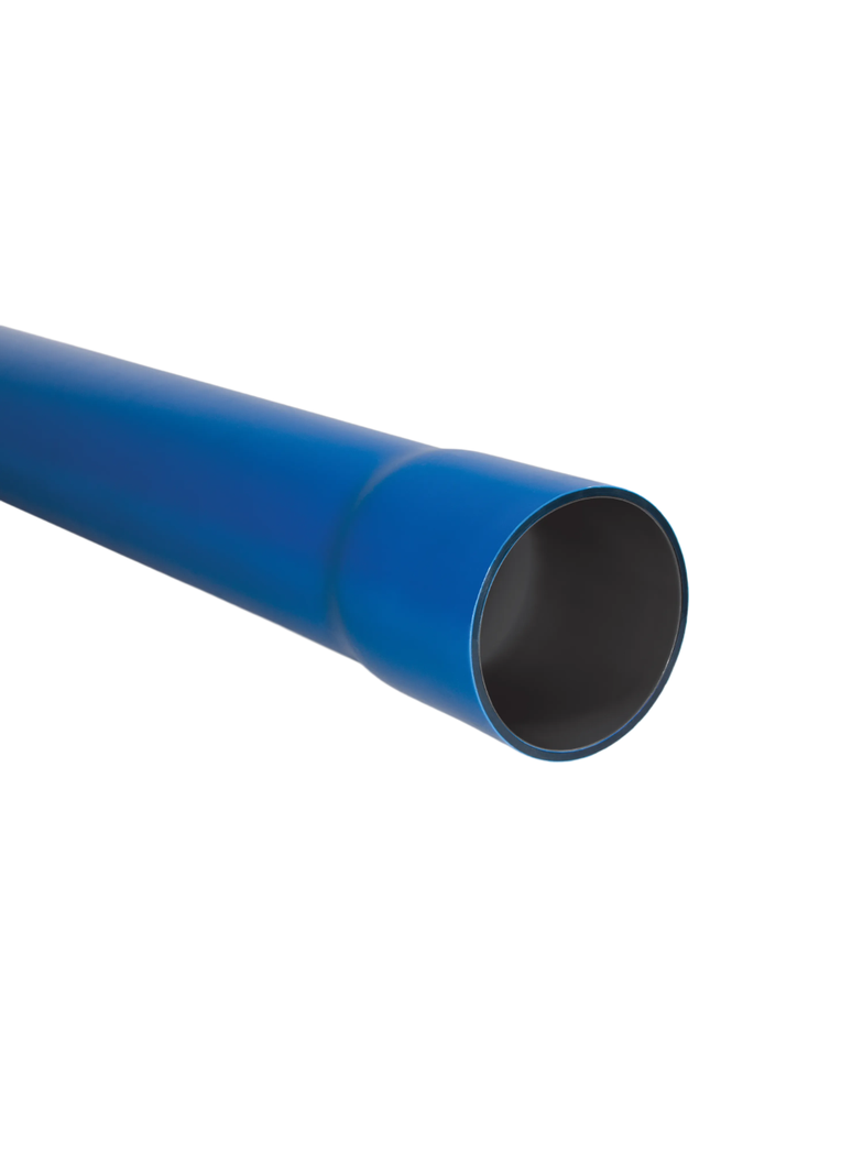 Rura osłonowa sztywna cienkościenna z kielichiem ROSc-M (RHDPE) 50/2,5 - nieb.