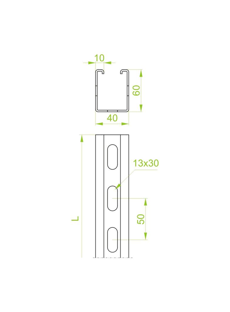 CMT40H60/6 Ceownik montażowy 3,0 mm