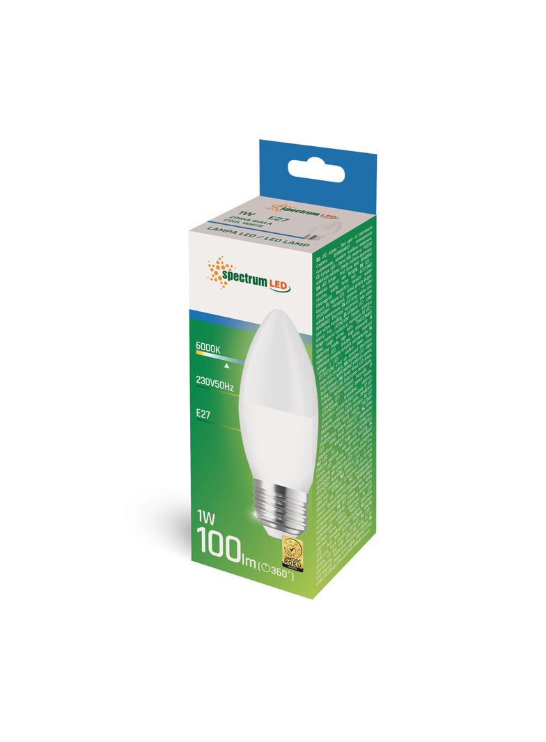 LED ŚWIECOWA E-27 230V 1W CW SPECTRUM