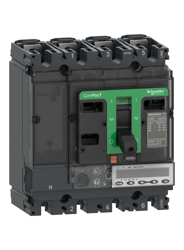 Wyłącznik, ComPacT NSX, NSX250HB1, Mic5.2E, 160A 4P, 75kA
