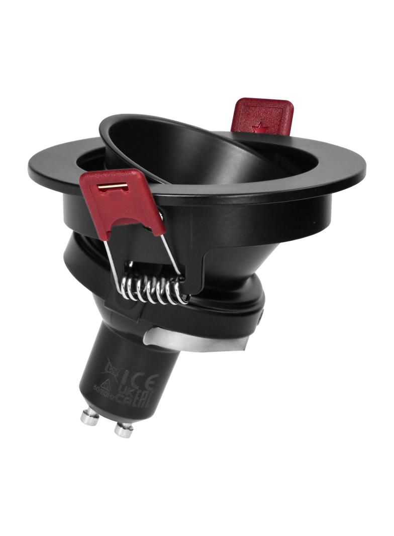 FONDI RC ramka dekoracyjna oprawy punktowej, MR16/GU10 max. 50W, okrągła, stała, aluminiowa, czarna