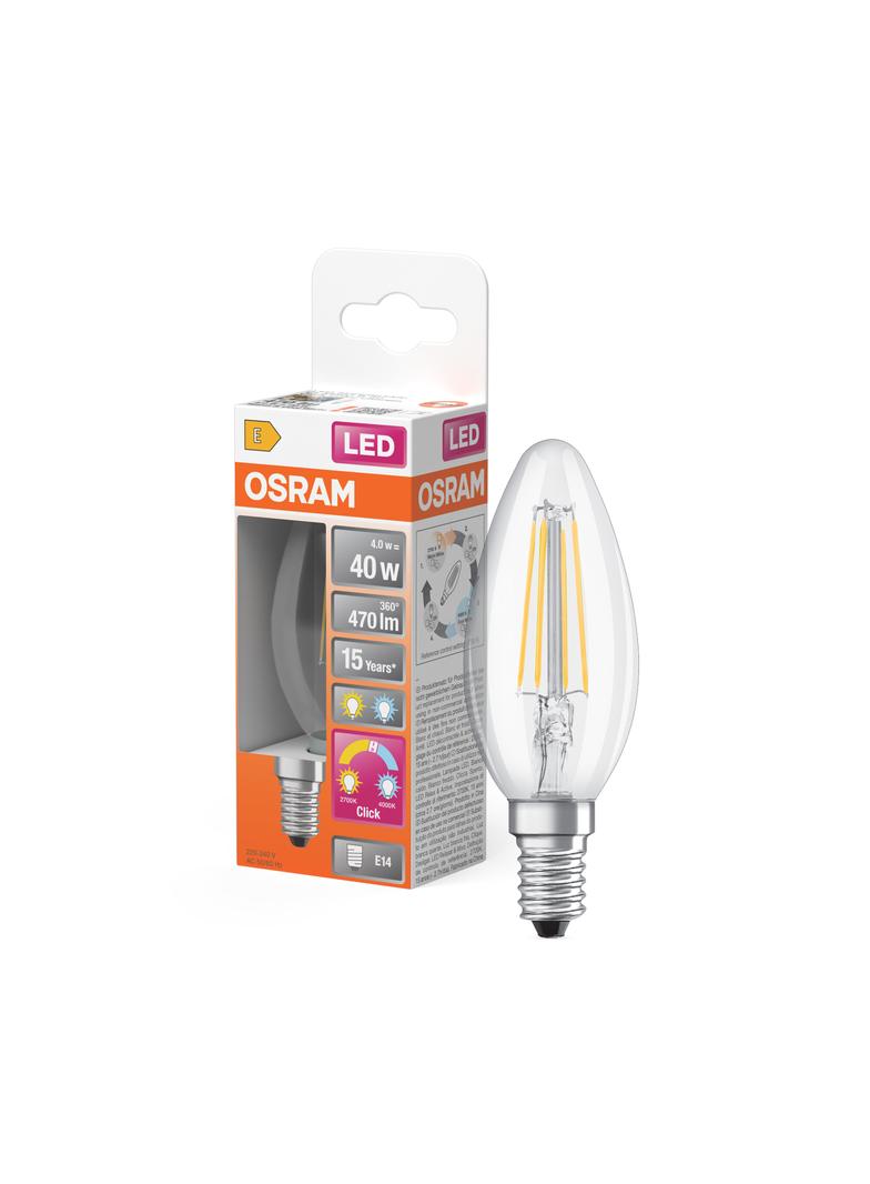Lampa LED STAR+ non-dim CL B40 Act&Rel FILAMENT 4W 827 E14