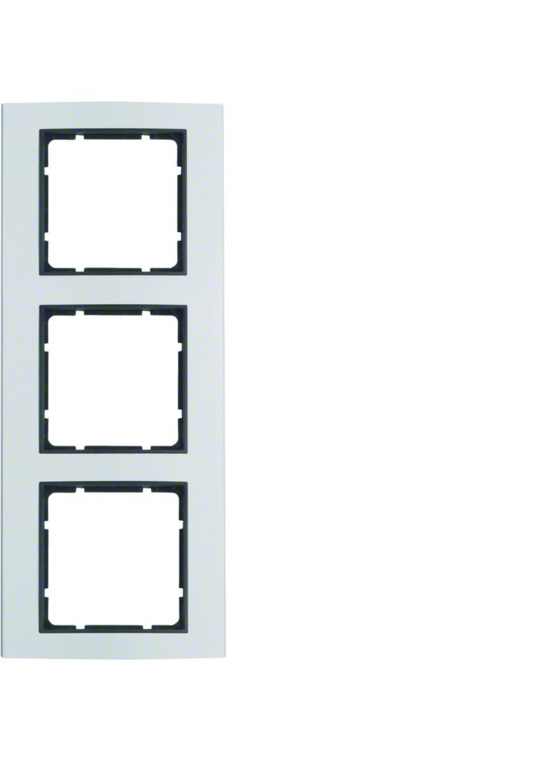 BERKER B.3 Ramka potrójna aluminium/antracyt 10133004 HAGER