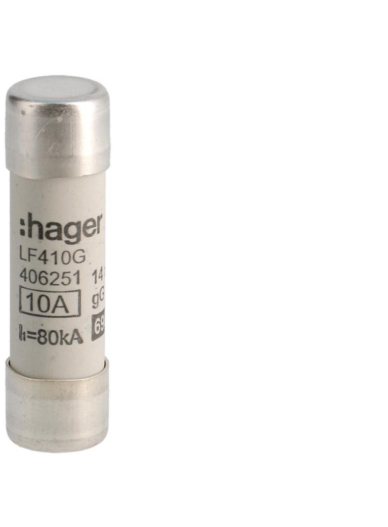 Wkładka bezpiecznikowa cylindryczna CH-14 14x51mm gG 10A 500VAC LF410G HAGER