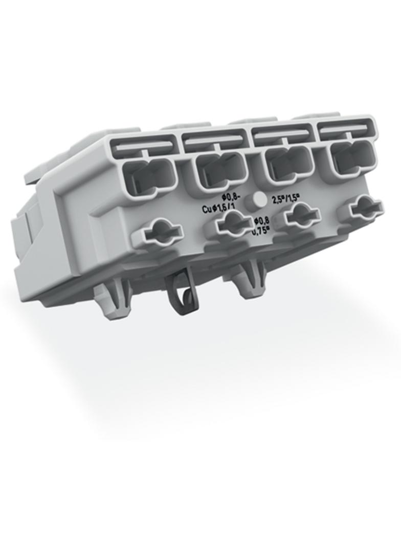 złączka zasilająca 4-biegunowa ze stopkami ze styk. PE