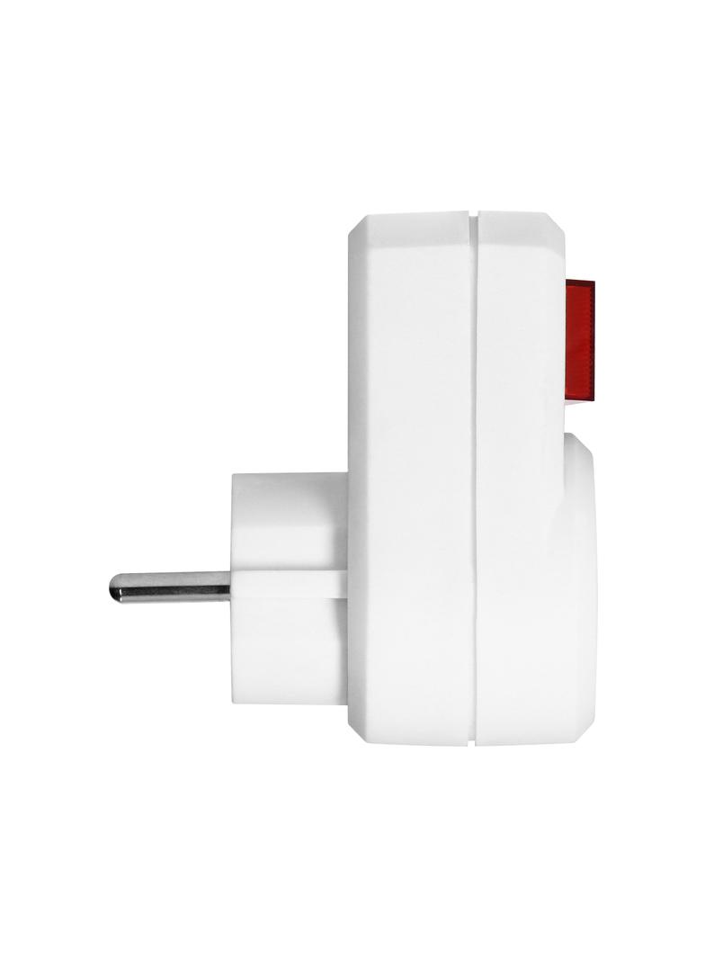 Adapter 1x2P+Z (Schuko) z włącznikiem biały OR-AE-13188(GS) ORNO