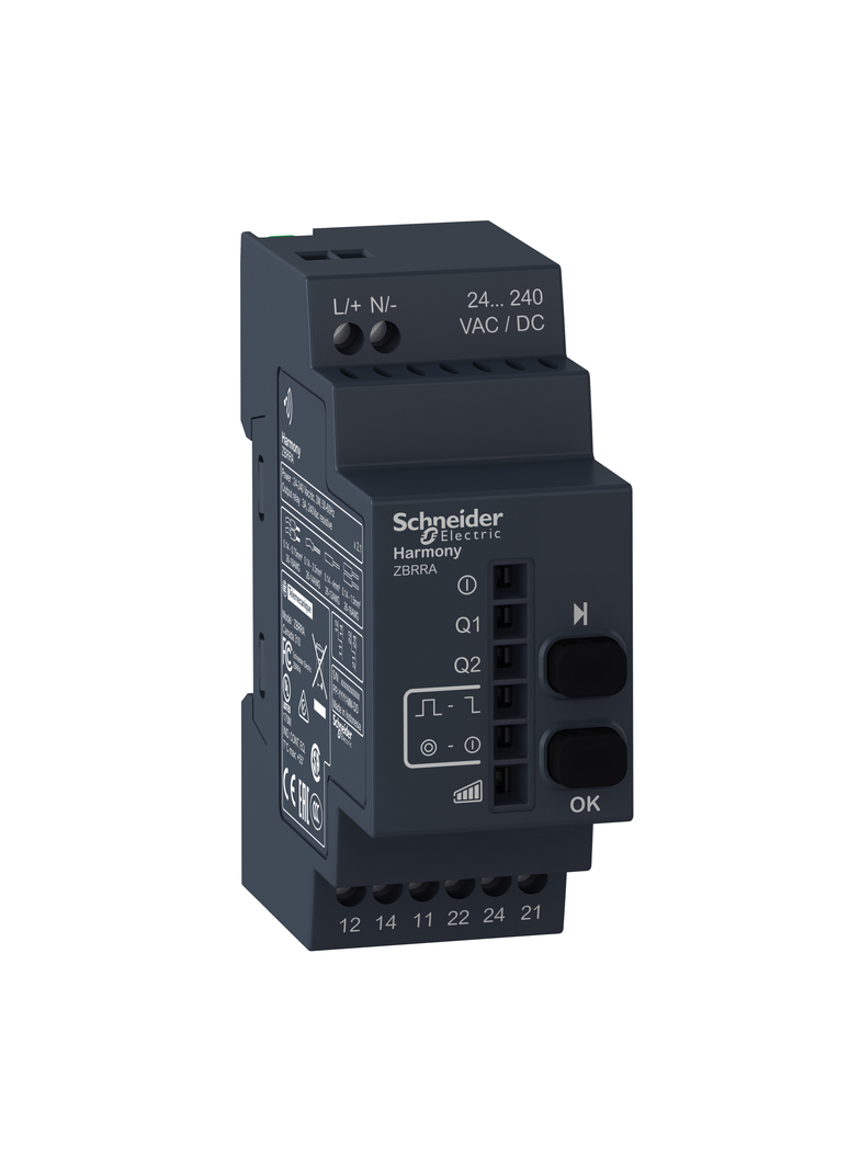 Odbiornik programowalny 2 przekaźniki 24..240 V AC/DC 2 przyc. 6 LEDy ZBRRA Schneider
