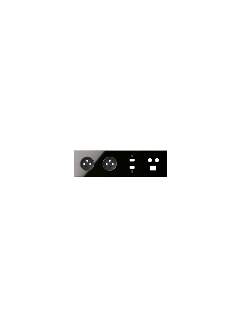 Simon 100 Panel 4-krotny: 2 gniazda + HDMI + USB + TV/SAT+ RJ45 czarny 10020406-138 KONTAKT