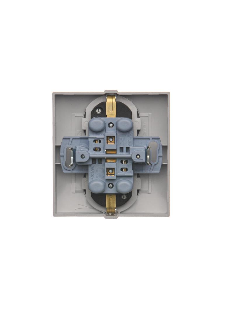 Simon 54 Gniazdo Schuko z przesłonami podwójne 16A z. śrub. srebrny mat