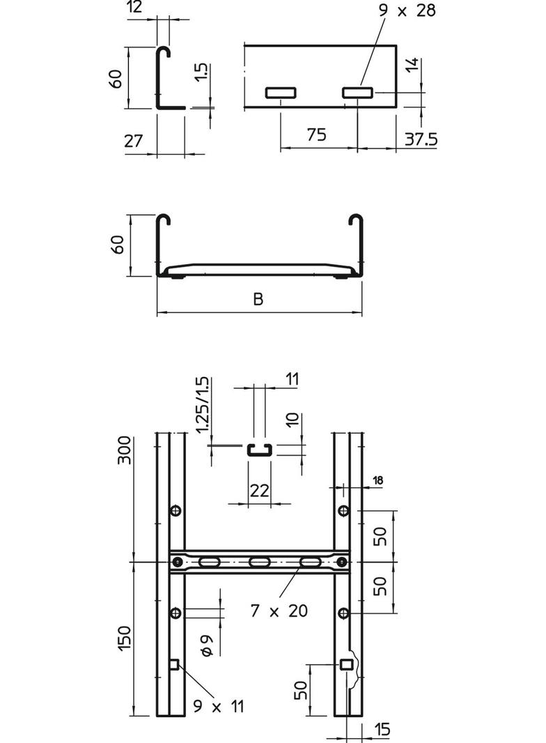 DRABINKA LG 60X400 FS 3M