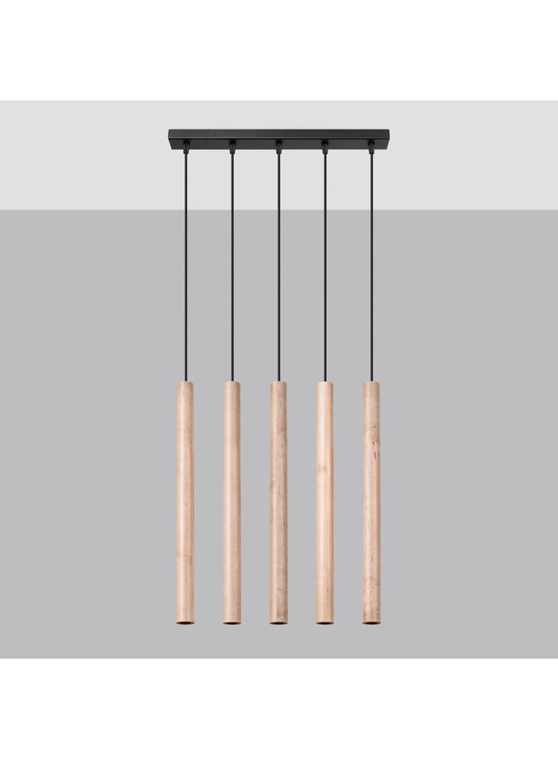Sollux Lampa wisząca PASTELO 5L drewno SL.1269